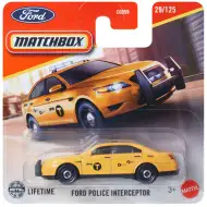 Matchbox: Ford Police Interceptor žlté autíčko 1/64 - Mattel
