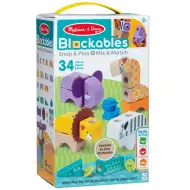 Melissa&amp;Doug: Blockables - Drevená safari zvieratková herná súprava - Spin Master