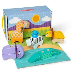 Melissa&Doug: Blockables - Drevená safari zvieratková herná súprava - Spin Master obrázok 3