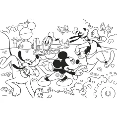 Mickey Mouse 2 v 1, 250-dielikové puzzle a omaľovánka 50x35 cm – Lisciani obrázok 3