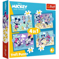 Mickey Mouse a jeho priatelia 4 v 1 puzzle 35-48-54-70 dielikov - Trefl