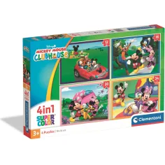 Mickey a priatelia 4 v 1 Supercolor puzzle - Clementoni