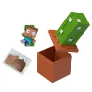Minecraft Reveal minifigúrka v úložnom boxe - Kaktus - Mattel