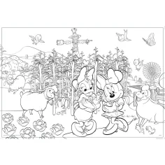 Minnie myška 2 v 1 maxi 150-dielne puzzle a omaľovánka 70x50 cm - Lisciani obrázok 2