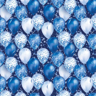 Modro-biely baliaci papier s balónmi 100x70cm