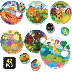 Montessori: Sada puzzle mláďat zvierat 42 ks - Lisciani obrázok 3