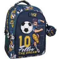 Must... Futbalový zaoblený školský batoh s 3 priehradkami, 32x18x43 cm