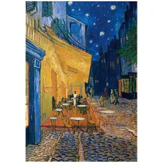Múzejná zbierka: Van Gogh - Terasa kaviarne v noci 1000-dielne puzzle s plagátom - Clementoni obrázok 2