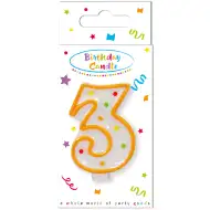 Narodeninová bodkovaná sviečka číslo 3