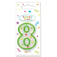 Narodeninová bodkovaná sviečka číslo 8