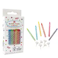 Narodeninová sviečka s klasickým špirálovým vzorom, sada 20 ks.