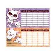 Nebulo: Mačací jednostranný, obojstranný mini rozvrh hodín