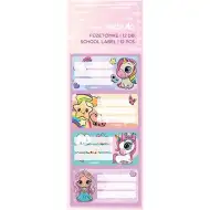 Nebulo: Sada 12 štítkov na zošity s motívom jednorožca a princeznej