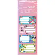 Nebulo: Sada dievčenských štítkov na zošity Girl Power, 12 ks