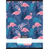 Nebulo: Zošit s kockovaným vzorom a motívom plameniaka 87-32 A/4