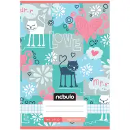 Nebulo: Zošit s roztomilým mačacím vzorom Mirr-Murr, kockovaný, 27-32, A5, zošitý