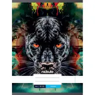 Nebulo: Zošit so šitou väzbou, linajkový, s čiernym panterím vzorom, 81-32 A/4