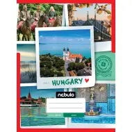 Nebulo: Zošit so šitým hladkým obalom s motívom Maďarska, 80 listov, 32-čiarový, formát A/4