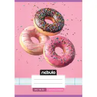 Nebulo: Zošívaný linajkový zošit pre 2. ročník A5 16-32 s roztomilým motívom - Donut