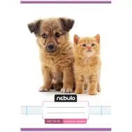 Nebulo: Zošívaný linajkový zošit pre 3. ročník s motívom psa a mačky, 12-32, A/5