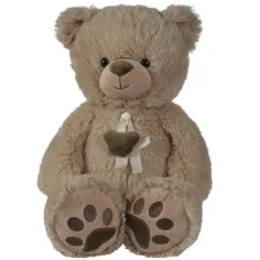 Nicotoy: Hnedý plyšový medvedík s béžovou stuhou 55 cm - Simba Toys