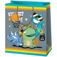Obrovská darčeková taška s motívom basketbalových dinosaurov 33x15x44cm