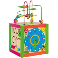 Drevená didaktická kocka s labyrintom