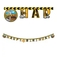 Party banner s motívom pracovných strojov 200 cm