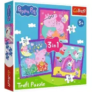 Peppa Pig 3 v 1 20-36-50 ks puzzle - Trefl
