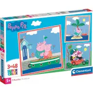 Peppa Pig 3x48 dielov puzzle Supercolor - Clementoni