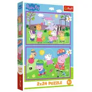 Peppa na ihrisku 2x24-dieliková puzzle - Trefl