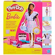Play-Doh: Barbie Fashionista súprava na výrobu šiat s volánikmi z plastelíny s bábikou - Hasbro