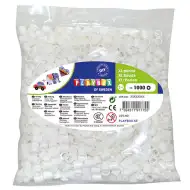 PlayBox: 9mm XL MAXI zažehlovacie korálky 1000 ks balenie v bielej farbe