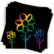 PlayBox: Čierny voskový škrabací papier sada 100 ks