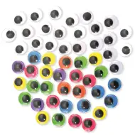 PlayBox: Dekoračné farebné a biele oči v balení 300 kusov