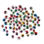 PlayBox: Dekoračné farebné oči s mihalnicami vo štyroch veľkostiach, sada 140 kusov.