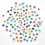 PlayBox: Dekoračné farebné oči, sada 300 kusov v dvoch veľkostiach.