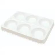 PlayBox: Prázdna paleta na 6 farieb s priehradkami pre 57mm korunky, 6 ks