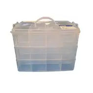 PlayBox: Priehľadný 36-priehradkový úložný box s 3 úrovňami