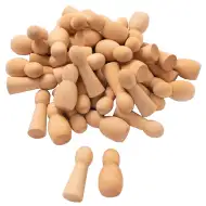 PlayBox: Prírodné drevené bábiky 40x47mm balenie 50 ks