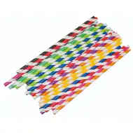 PlayBox: Sada farebných papierových slamiek s prúžkami, 50 kusov