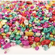 PlayBox: Sada kovovo farebných korálikov rôznych tvarov, 3000 ks