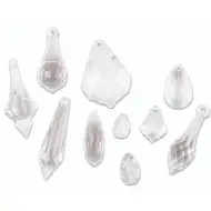 PlayBox: Sada plastových krištáľových príveskov, 50 kusov