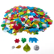 PlayBox: Veľké farebné flitre v rôznych farbách, veľkostiach a tvaroch od 1,5 cm do 4 cm, balenie 100 g.