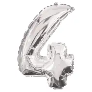 Početné fóliové balóny striebornej farby – číslo 4, 86 cm