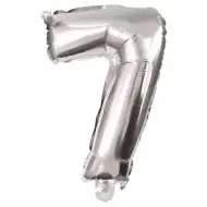 Početné fóliové balóny striebornej farby – číslo 7, 86 cm