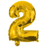 Početné fóliové balóny v zlatej farbe – číslo 2, 86 cm