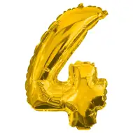 Početné fóliové balóny v zlatej farbe – číslo 4, 86 cm