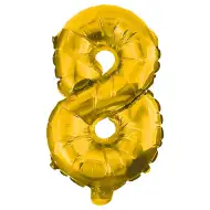 Početné fóliové balóny v zlatej farbe – číslo 8, 86 cm