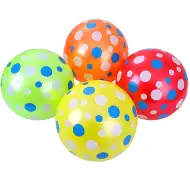 Punktovaná gumová lopta v rôznych farbách 23 cm 1 ks